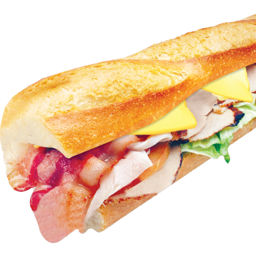 Order Turkey Club with Bacon on Baguette food online from Lee's Sandwiches store, Chino on bringmethat.com