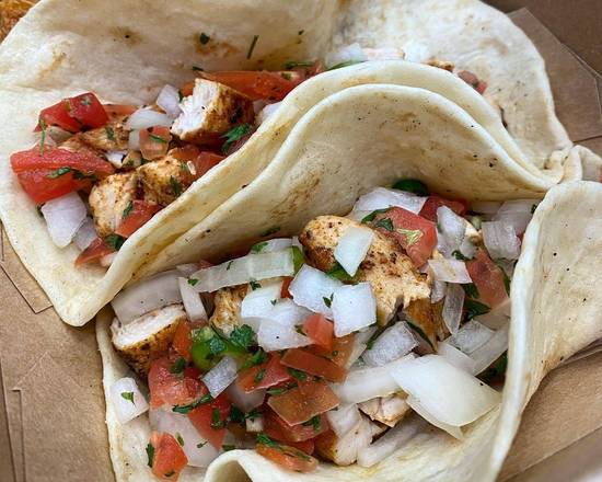 Order Chicken Fajita Tacos food online from The Meat Board store, Fort Worth on bringmethat.com