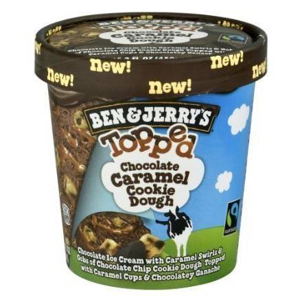 Order Ben & Jerry's Topped Chocolate Caramel Cookie Dough (1 Pint) food online from Goodees Cravings store, Marietta on bringmethat.com