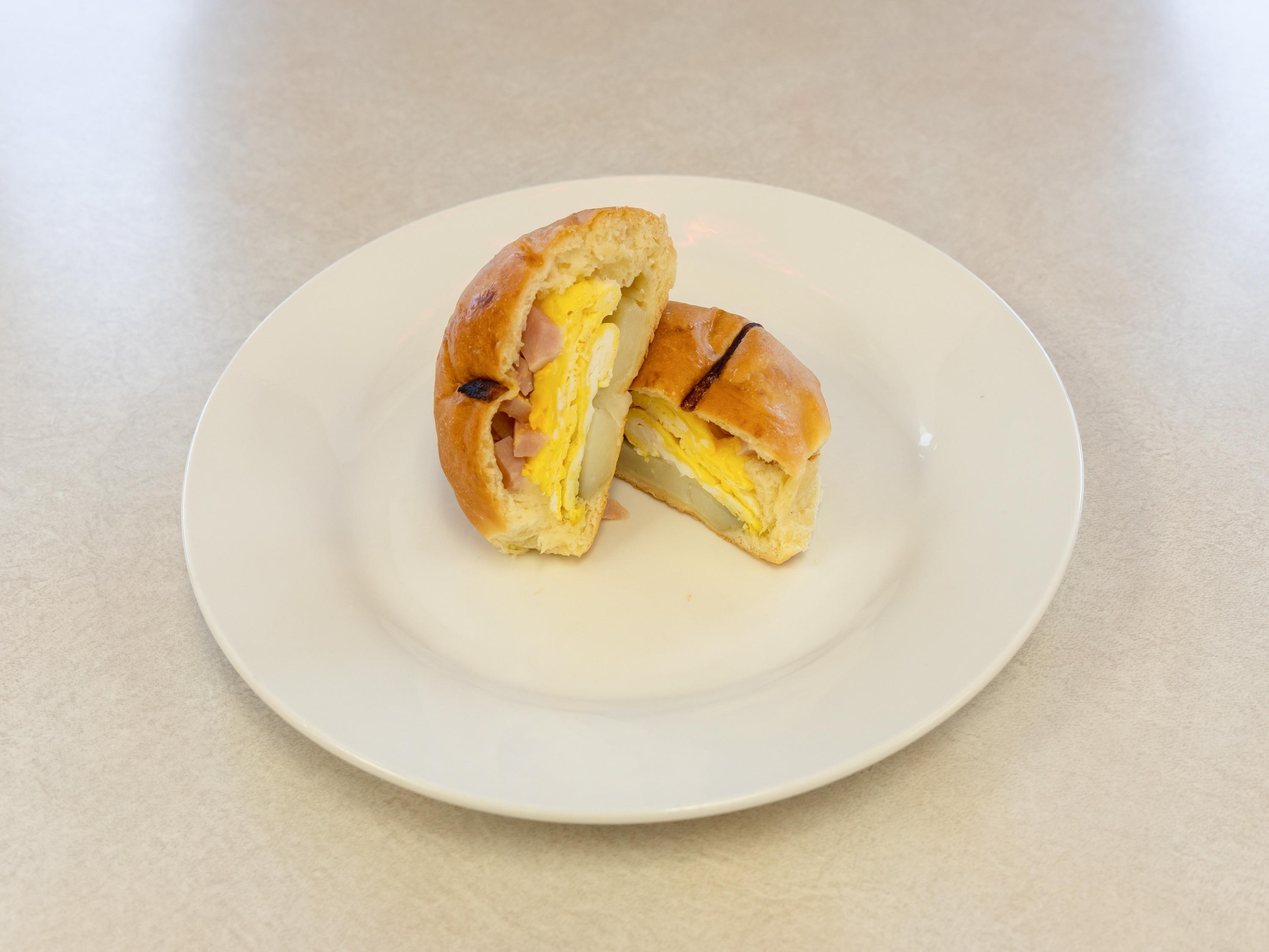 Order Special Ham Egg and Cheese Potato Kolache food online from Mr. Donut And Kolache store, Jersey Village on bringmethat.com