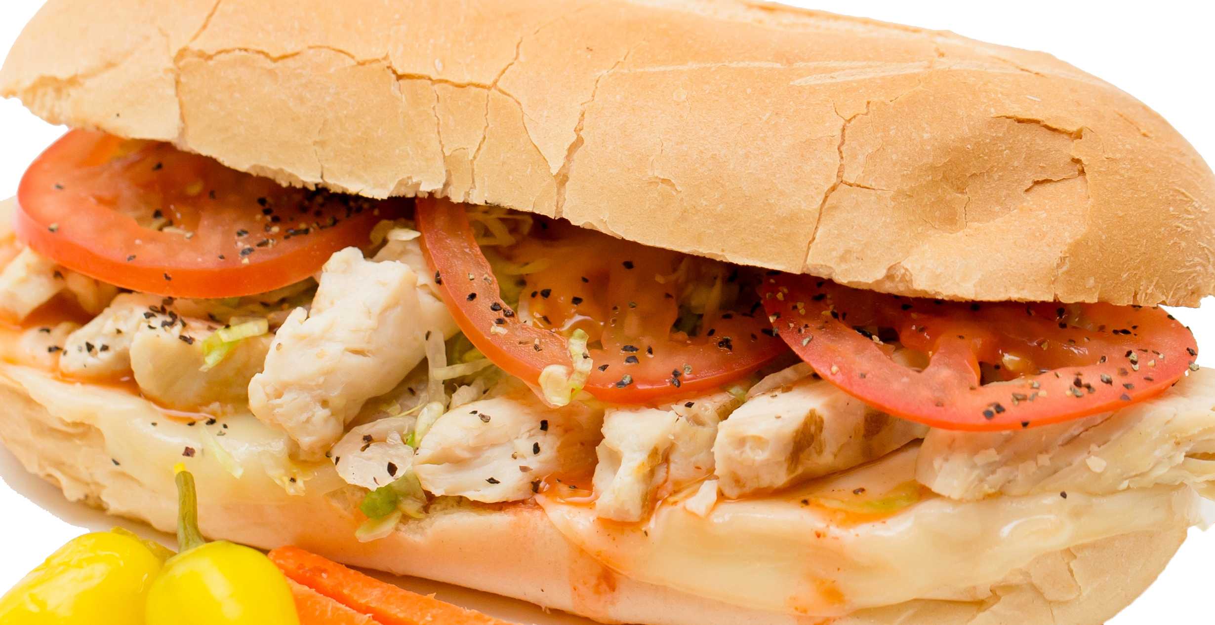Order Zesty Chicken Sub food online from The Sub Station store, Riverside on bringmethat.com