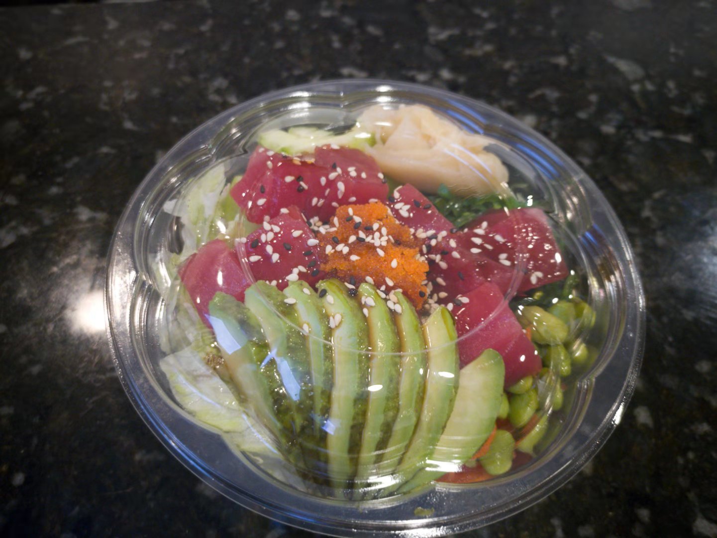 Order P2. Tuna Sashimi Poke Bowl food online from Tian Asian Express store, East Brunswick on bringmethat.com