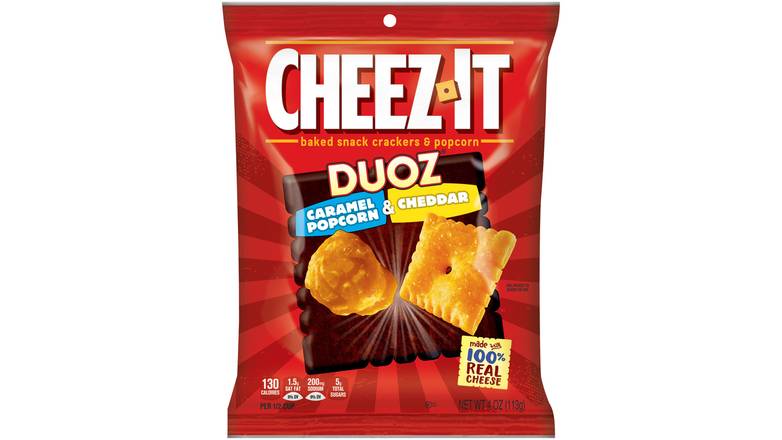 Order Cheez-It Duoz Caramel Popcorn & Cheddar food online from Route 7 Food Mart store, Norwalk on bringmethat.com
