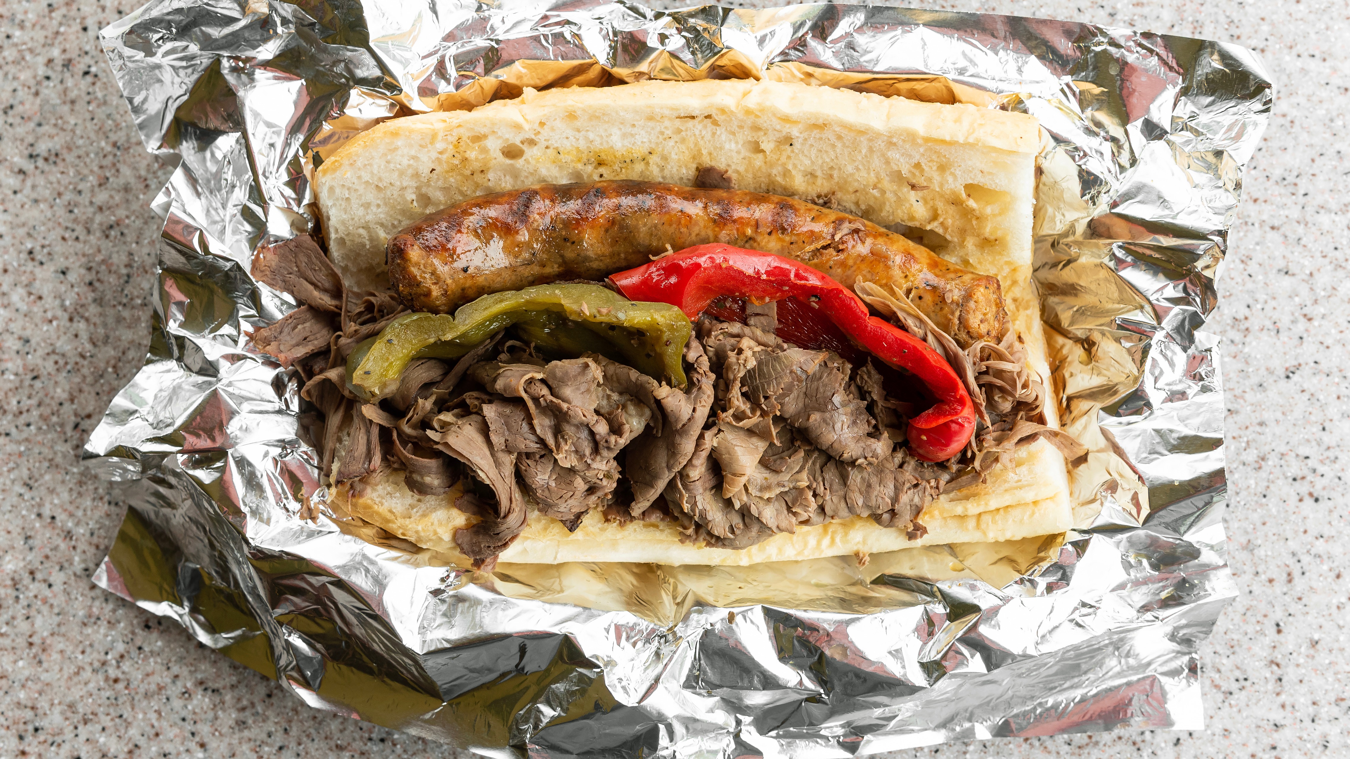 Order Italian Beef & Sausage Combo food online from Hub's store, Chicago on bringmethat.com