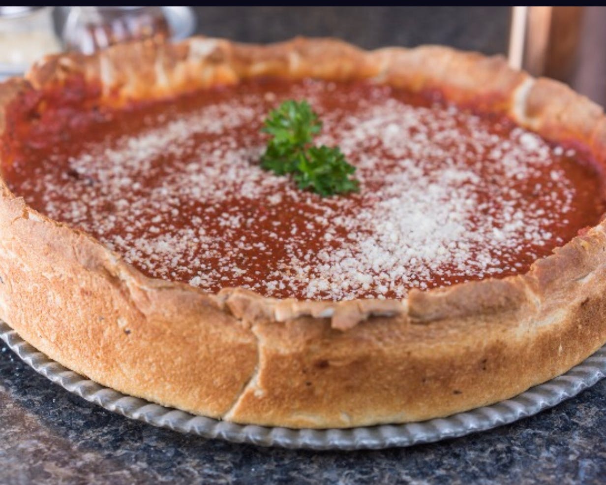 Order Chicago Pizza - Small 10'' food online from Danny Boys store, Tallmadge on bringmethat.com
