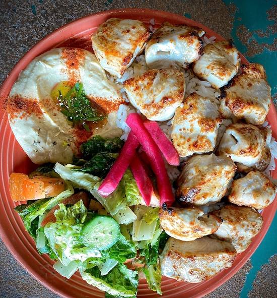 Order Chicken Kebab Combo food online from Sunnin Lebanese Cafe store, Los Angeles on bringmethat.com