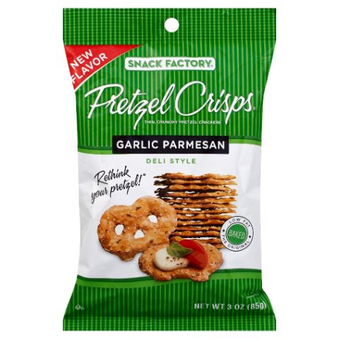 Order Snack Factory Pretzel Crisp Garlic Parmesan 3oz food online from 7-Eleven store, Las Vegas on bringmethat.com