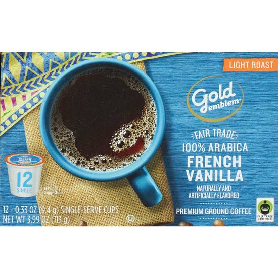 Order Gold Emblem Fair Trade French Vanilla Premium Ground Coffee Single-Serve Cups, 12 CT food online from Cvs store, HAMMOND on bringmethat.com