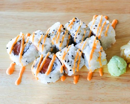 Order Spicy Salmon Roll food online from Quickway Japanese Hibachi store, Columbia on bringmethat.com