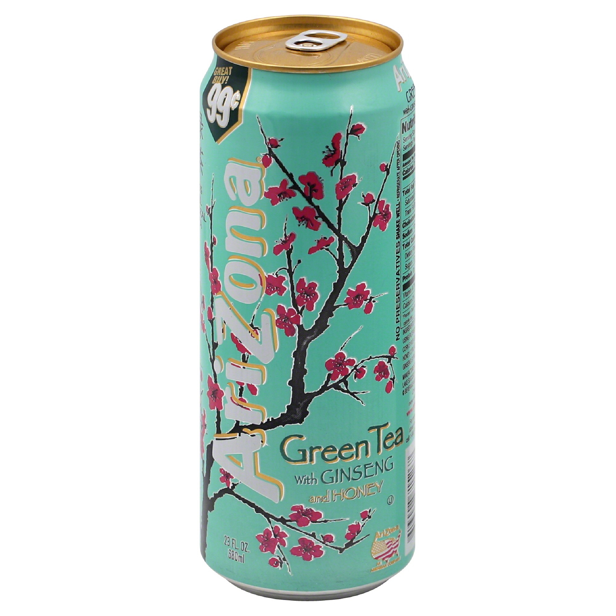 Order Arizona Green Tea with Ginseng and Honey - 23 fl oz food online from Bartell store, Edmonds on bringmethat.com