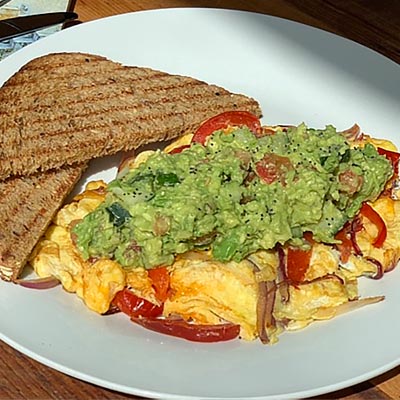 Order Avocado Omelet food online from Cafe Peanut store, Jersey City on bringmethat.com