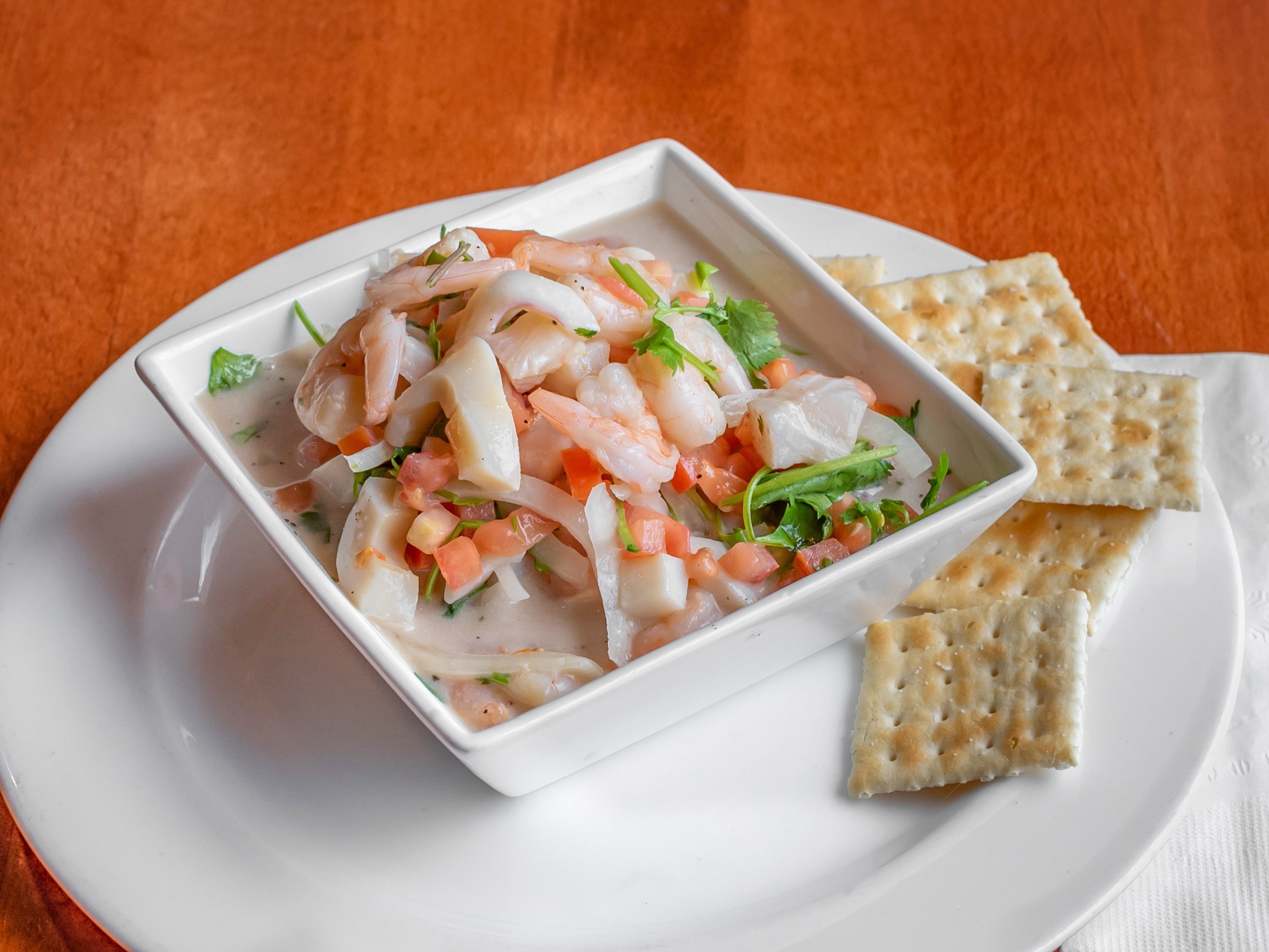 Order Ceviche Mixto food online from Two Amigos Restaurant store, Herndon on bringmethat.com