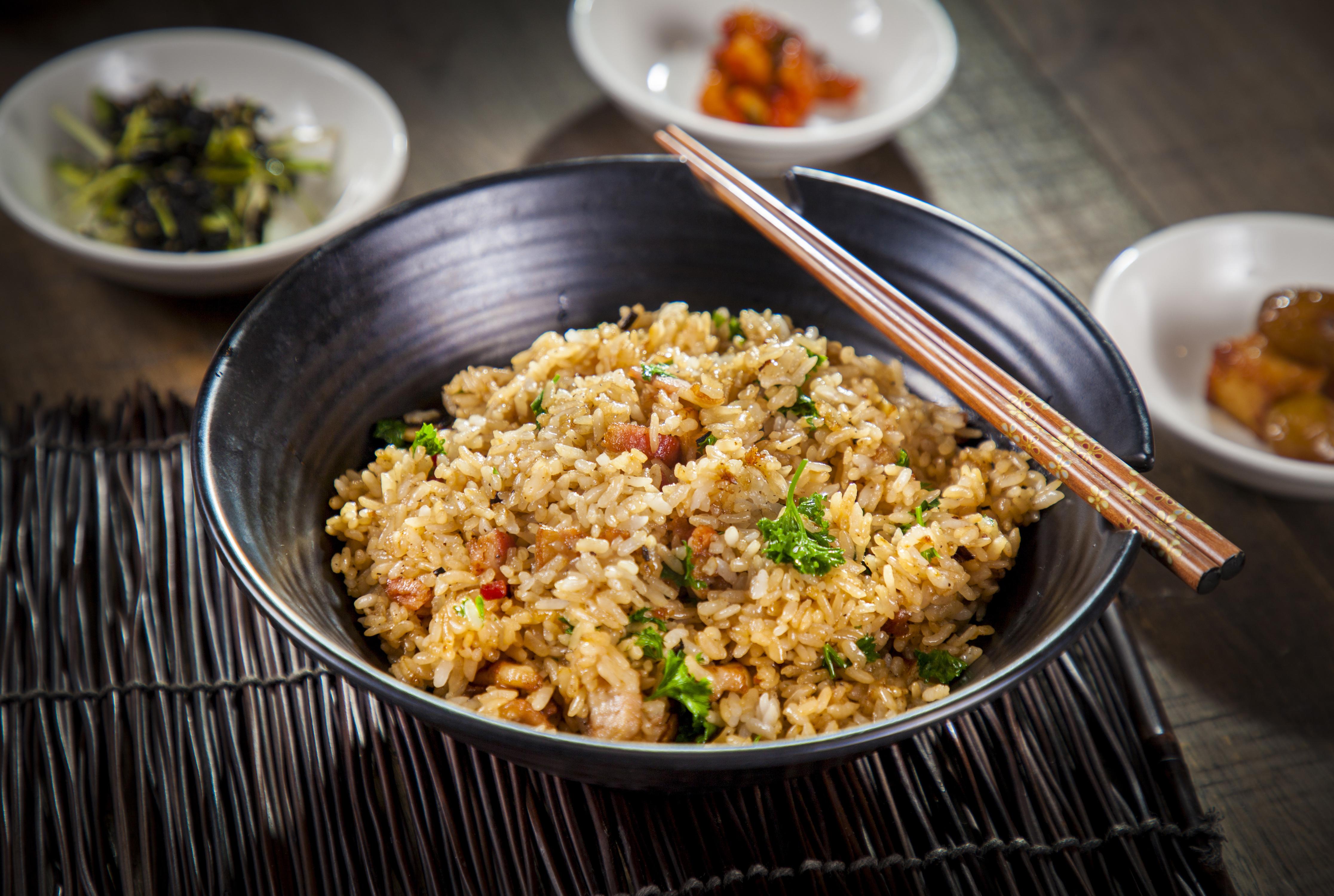 Order Garlic, Bacon, and Pork Belly Fried Rice - 마늘 베이컨 볶음밥 food online from Yellow Cow Korean Bbq store, Gardena on bringmethat.com