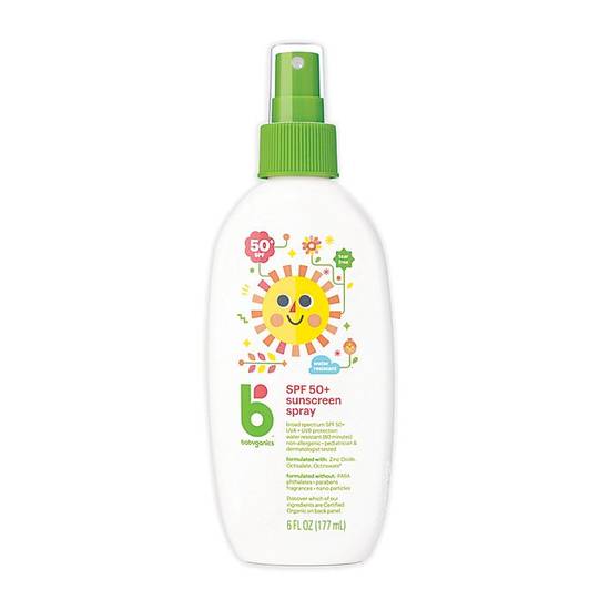 Order Babyganics® 6 oz. 50+SPF Mineral-Based Sunscreen Spray food online from Bed Bath & Beyond store, Westminster on bringmethat.com