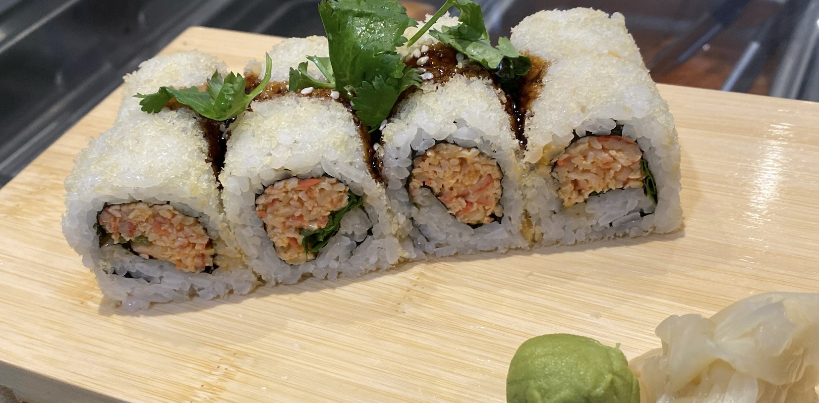 Order Spicy Crabmeat Roll food online from Oma'oma'o Poke & Sushi store, Omaha on bringmethat.com