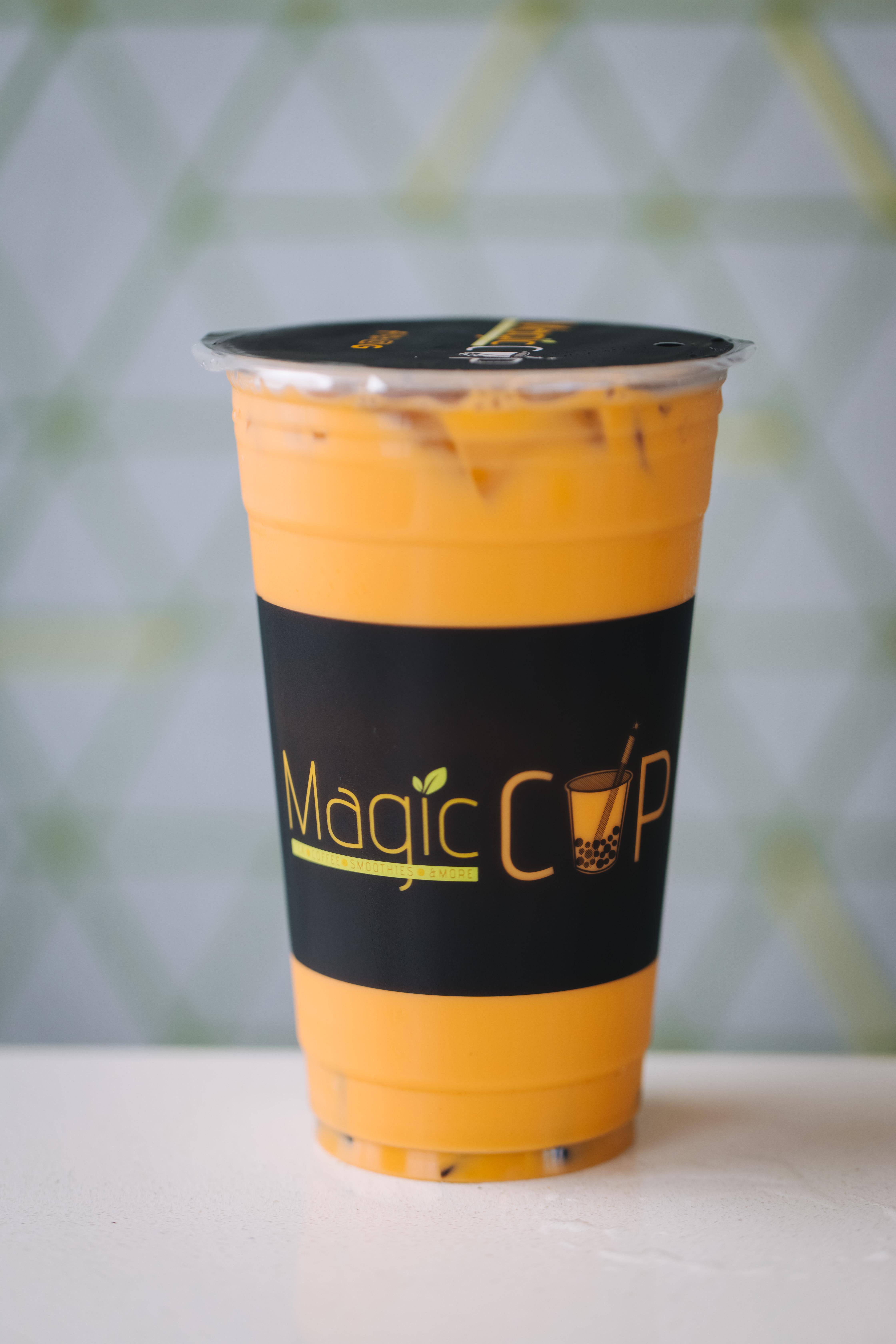 Order Iced Thai Milk Tea w/ Boba food online from Magic Cup store, Houston on bringmethat.com