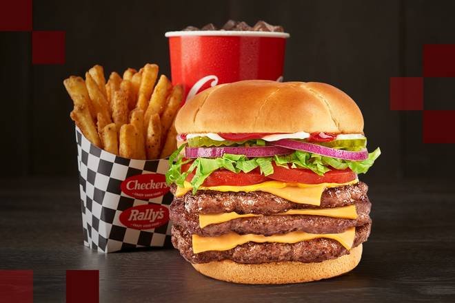 Order Triple Big Buford® Combo food online from Checkers store, Houston on bringmethat.com