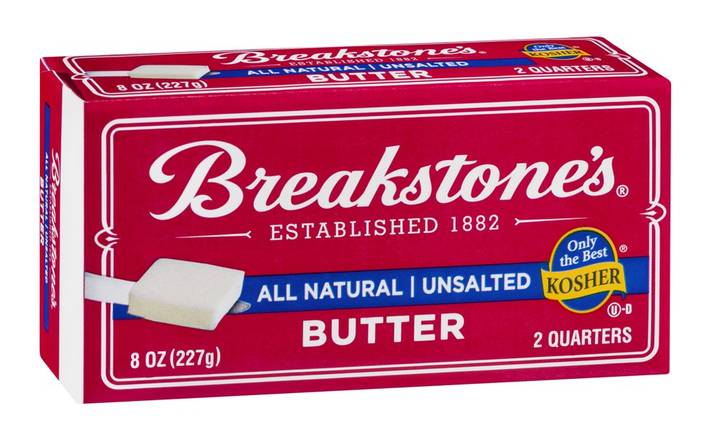 Order Breakstone's · Kosher All Natural Unsalted Butter (8 oz) food online from Winn-Dixie store, Anniston on bringmethat.com