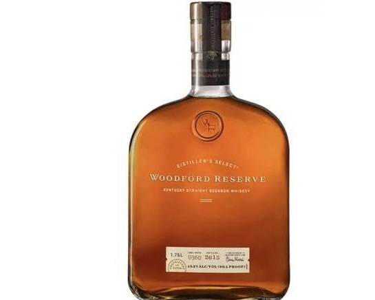 Order Woodford Reserve, 1.75L bourbon (45.2% ABV) food online from Cold Spring Liquor store, Liberty Hill on bringmethat.com