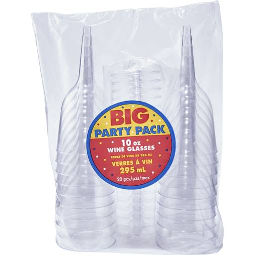 Order Clear Plastic Wine Glass (20 CT) 106527 food online from Bevmo! store, Albany on bringmethat.com