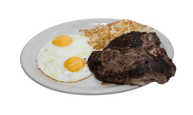 Order T-Bone Steak Breakfast food online from We Pancakes store, Midwest City on bringmethat.com