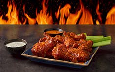 Order Classic Wings - 6 Pieces food online from Round Table Pizza store, San Jose on bringmethat.com