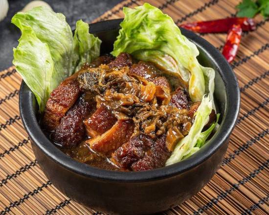 Order Pork Belly with Preserved Veggie Clay Pot food online from Shooting Star Cafe store, Oakland on bringmethat.com