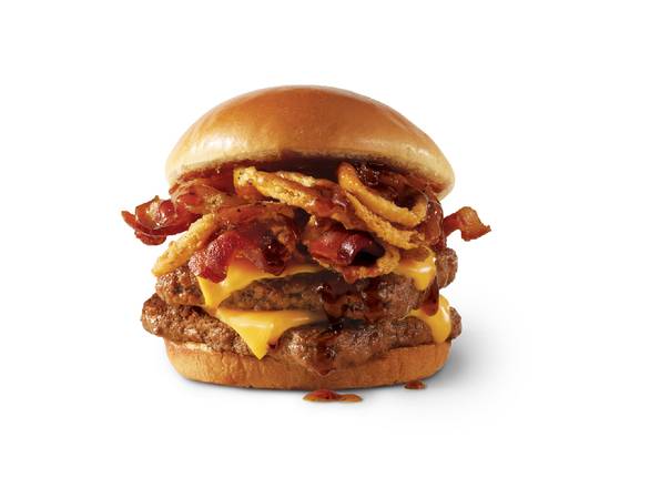 Order Bourbon Bacon Cheeseburger Double food online from Wendy store, SAN ANTONIO on bringmethat.com