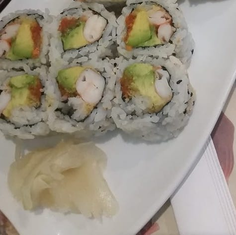 Order Spicy Crunchy Shrimp Roll food online from Love Sushi store, Gaithersburg on bringmethat.com