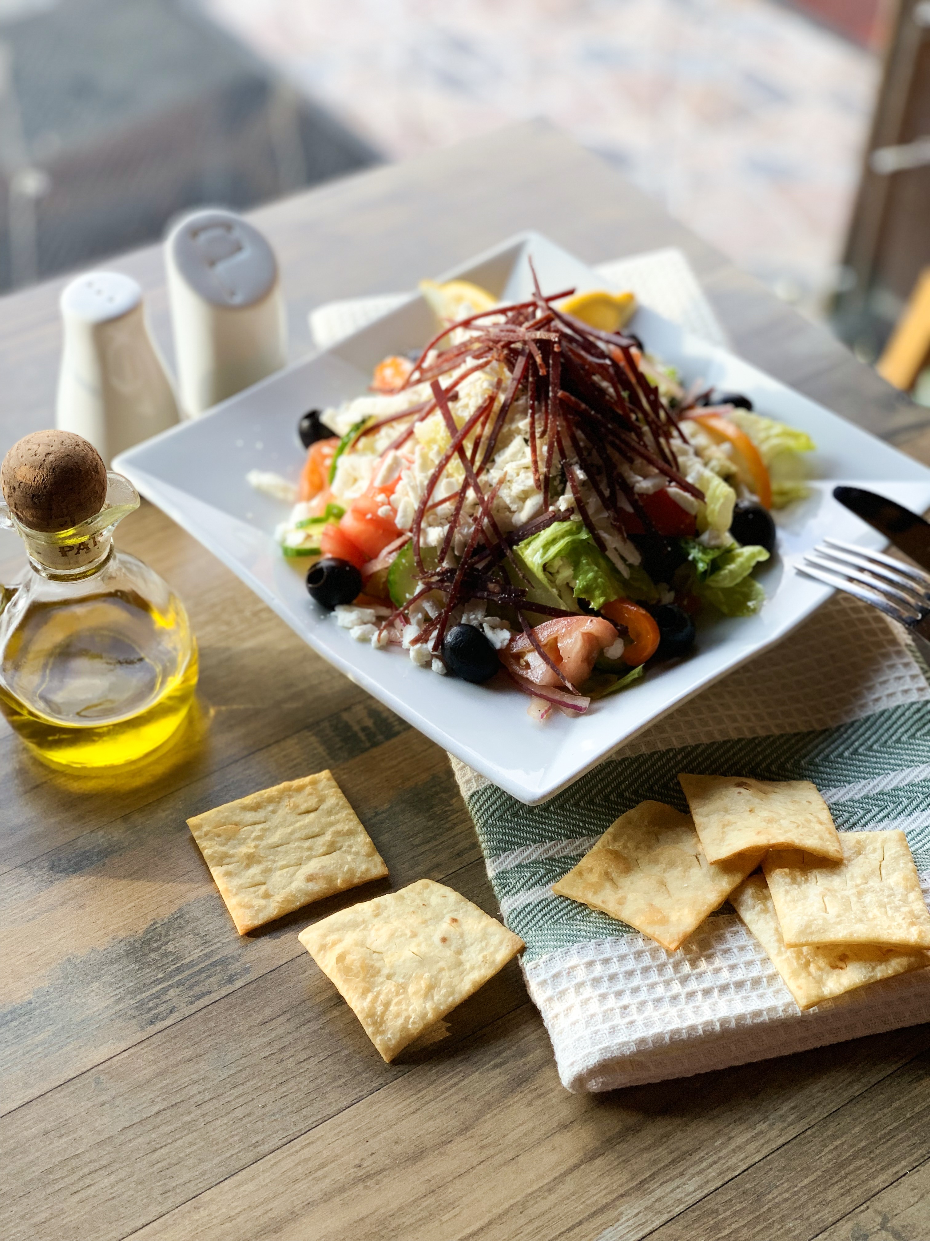 Order Greek Salad food online from Cafe Gallery store, Brooklyn on bringmethat.com