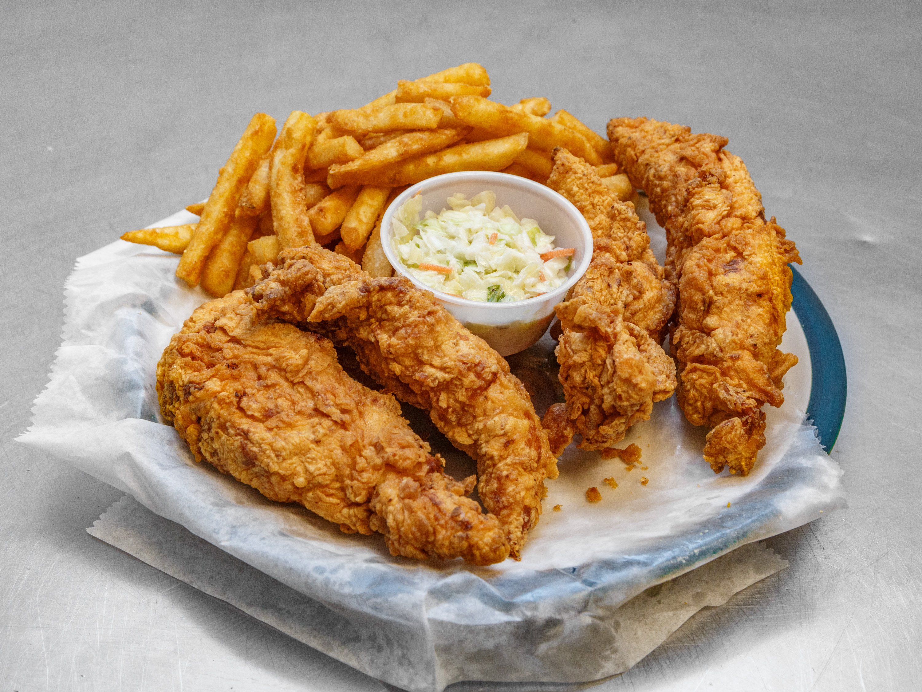 Order 3. 2 Tenders & Fries food online from Al Fish & Chicken store, Duquesne on bringmethat.com