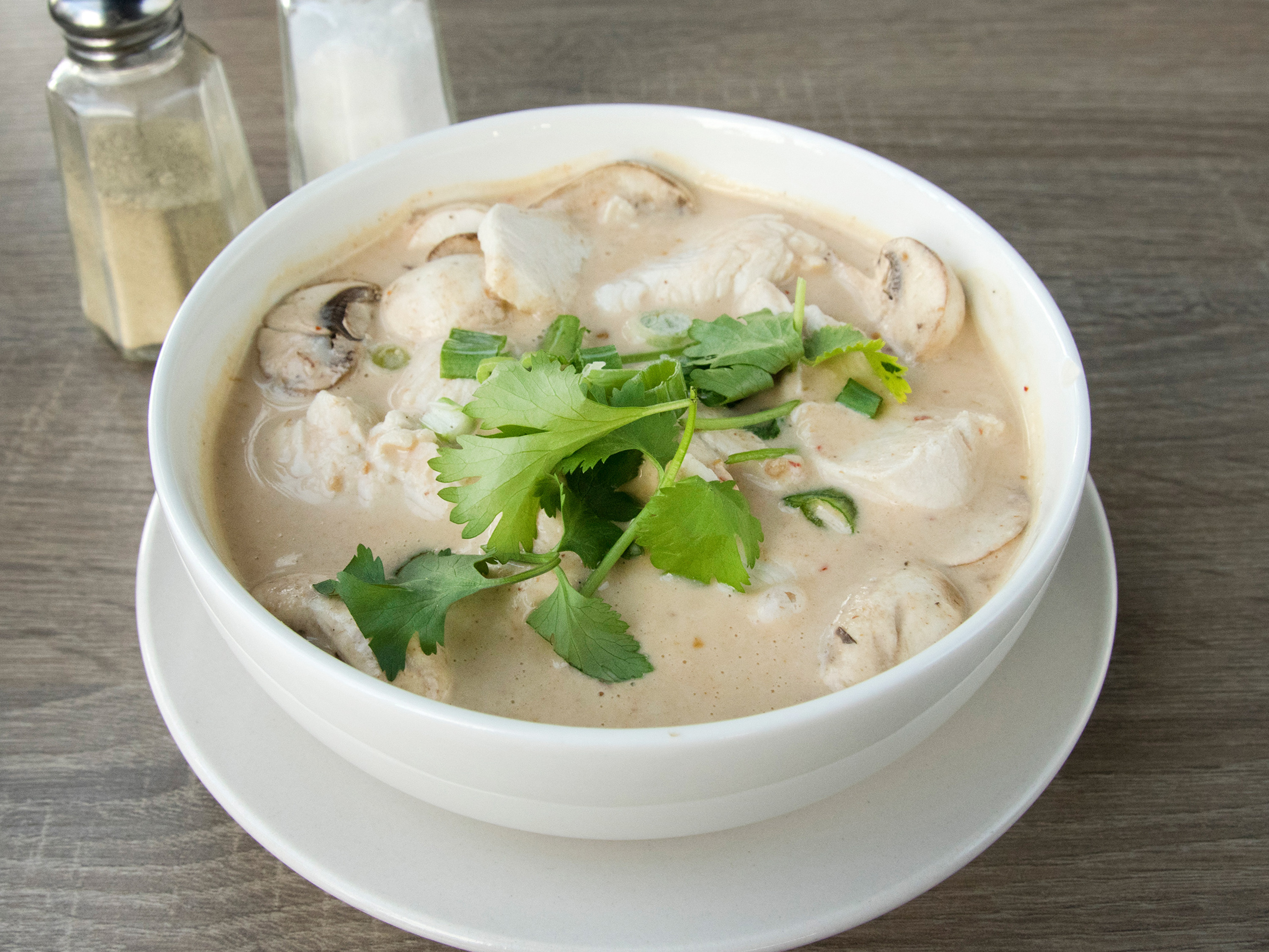Order Small Tom Kha Soup food online from Onny's Thai store, San Marcos on bringmethat.com