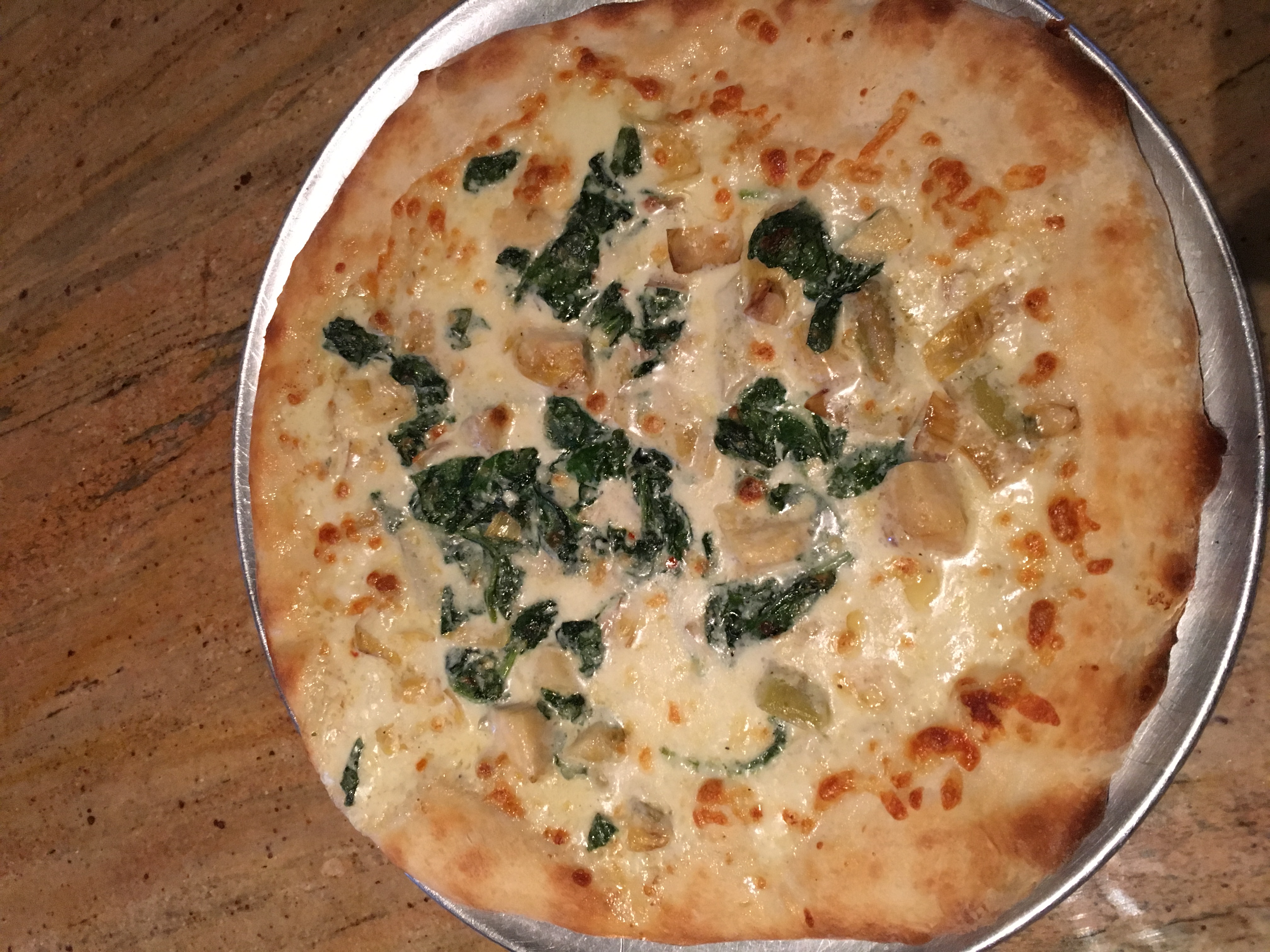 Order Spinach and Artichoke Pizza food online from The Brick store, Bethlehem on bringmethat.com