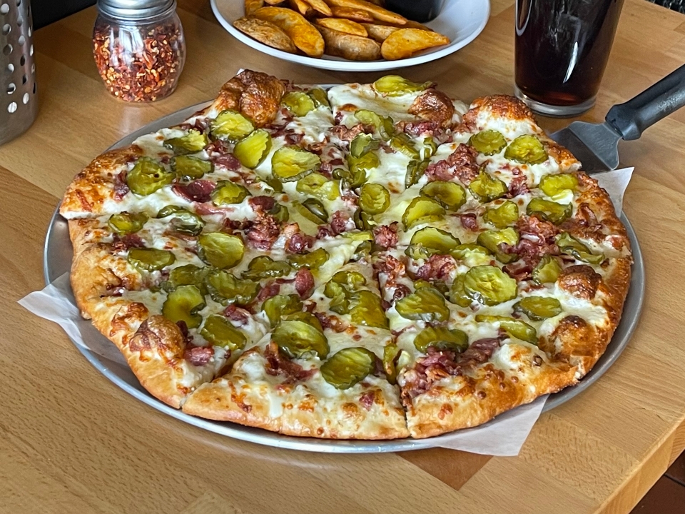 Order Personal Pickle Bacon Ranch Pizza food online from D6 Pizza store, Hesperia on bringmethat.com