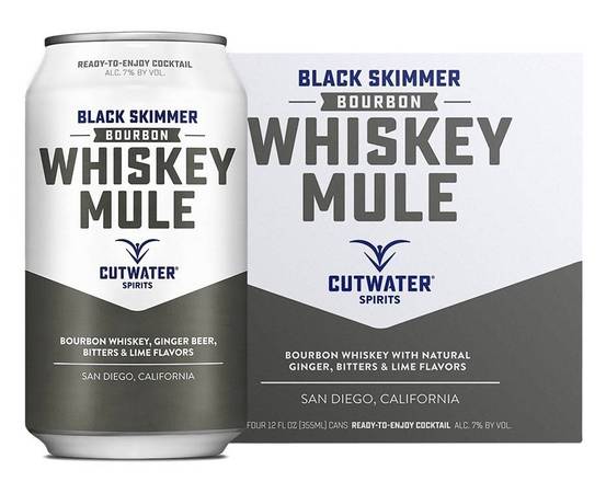 Order Cutwater Whiskey Mule, 12oz cans 4-Pack (7% ABV) food online from Moby Liquor store, Los Angeles on bringmethat.com