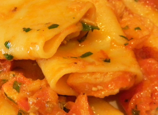 Order Fresh short pasta with Lobster and Shrimp food online from IL Baretto To Go store, New York on bringmethat.com