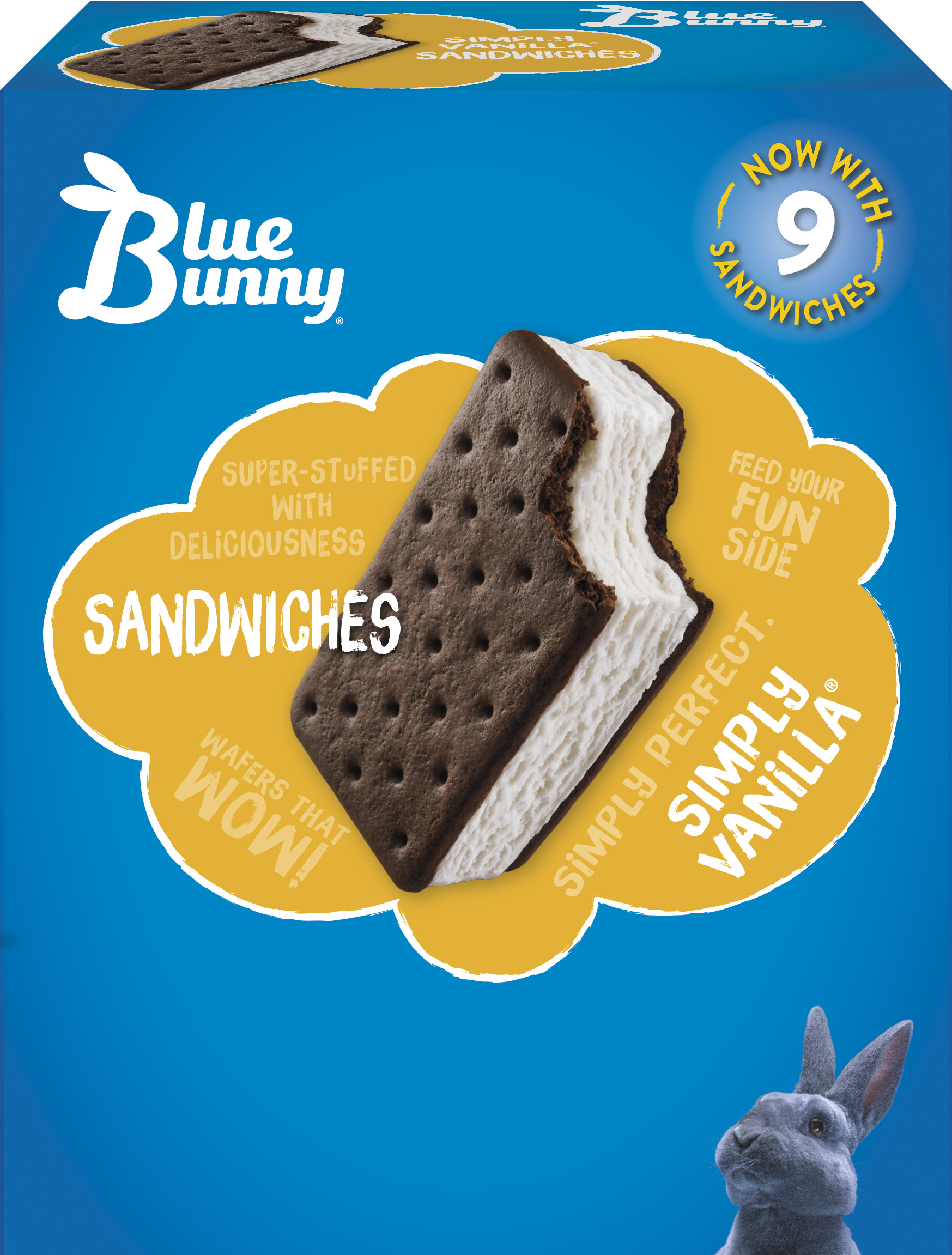 Order Blue Bunny Simply Vanilla® Sandwich , 9pk food online from Huck store, Chandler on bringmethat.com