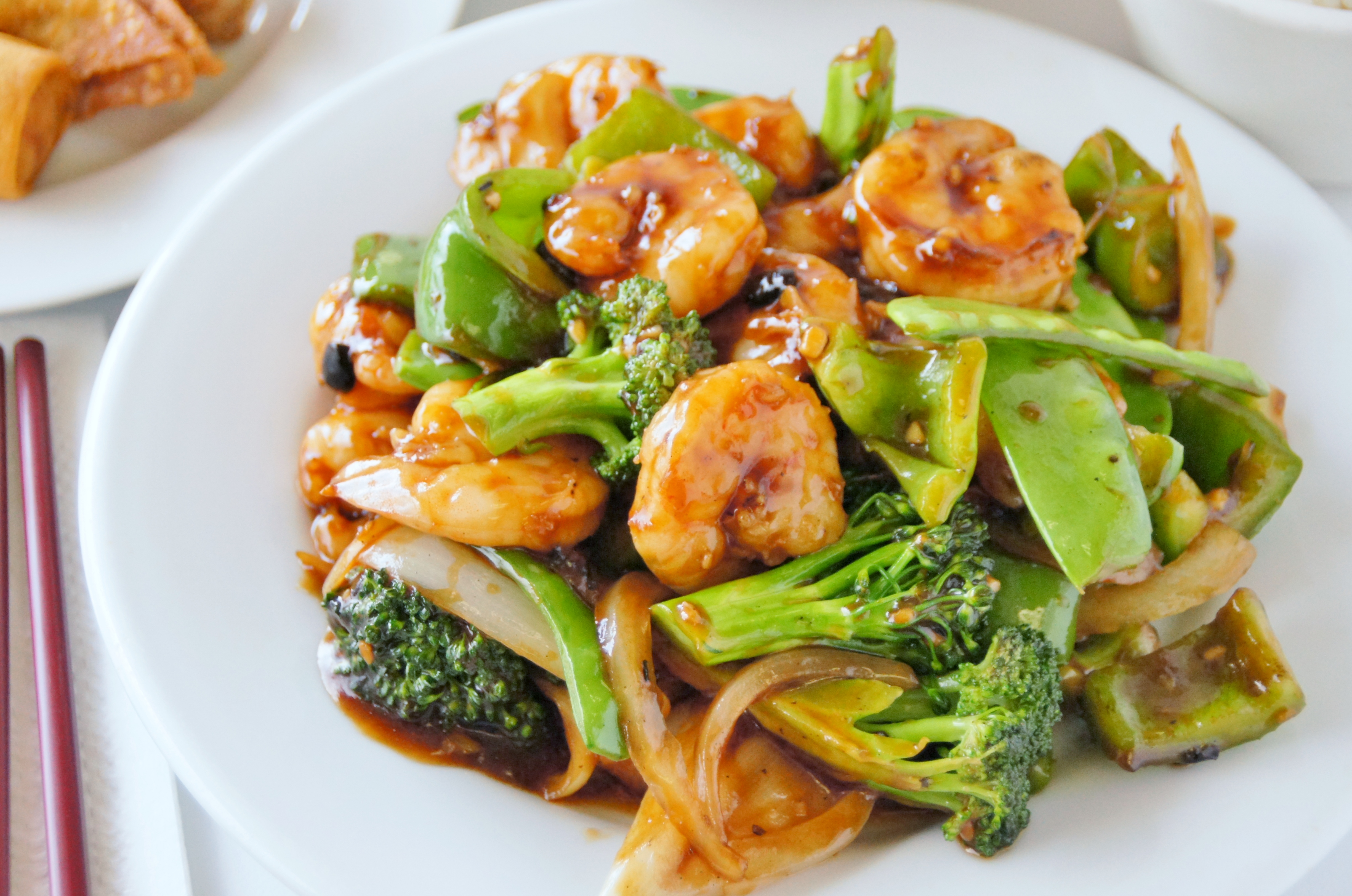 Order L21. Shrimp with Garlic Black Bean Sauce Lunch Special food online from Chef Ming store, Beverly Hills on bringmethat.com