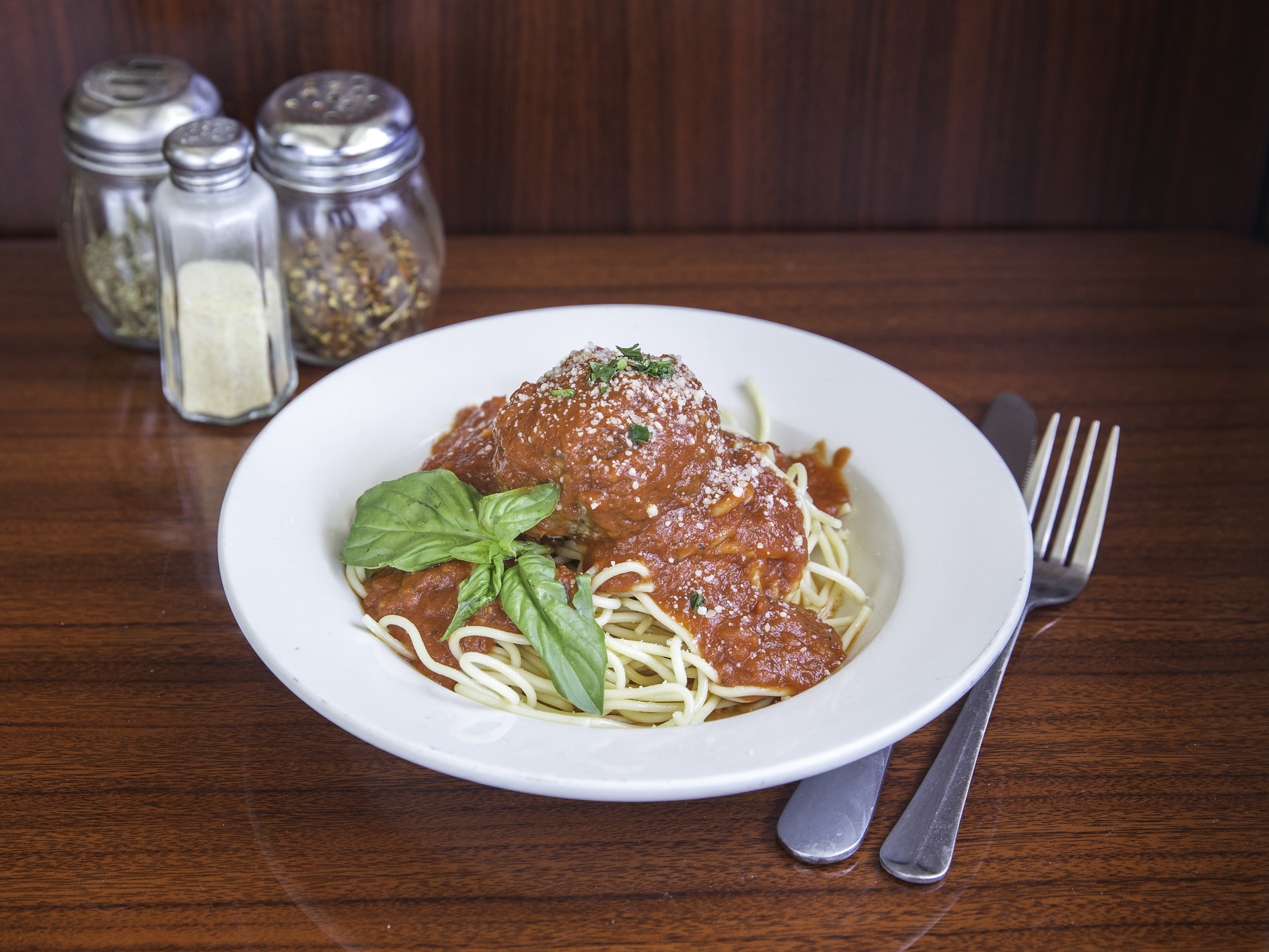 Order Spaghetti with Meatballs food online from Pizza Rios store, Commack on bringmethat.com