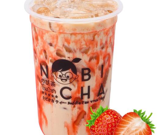 Order Strawberry Milk Tea food online from Nobi Cha Bubble Tea store, Atlanta on bringmethat.com
