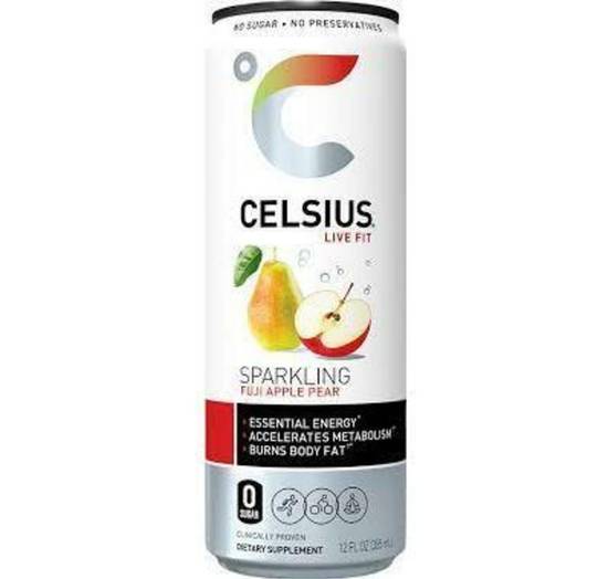Order Celsius - Sparkling Fuji Apple Pear food online from IV Deli Mart store, Goleta on bringmethat.com