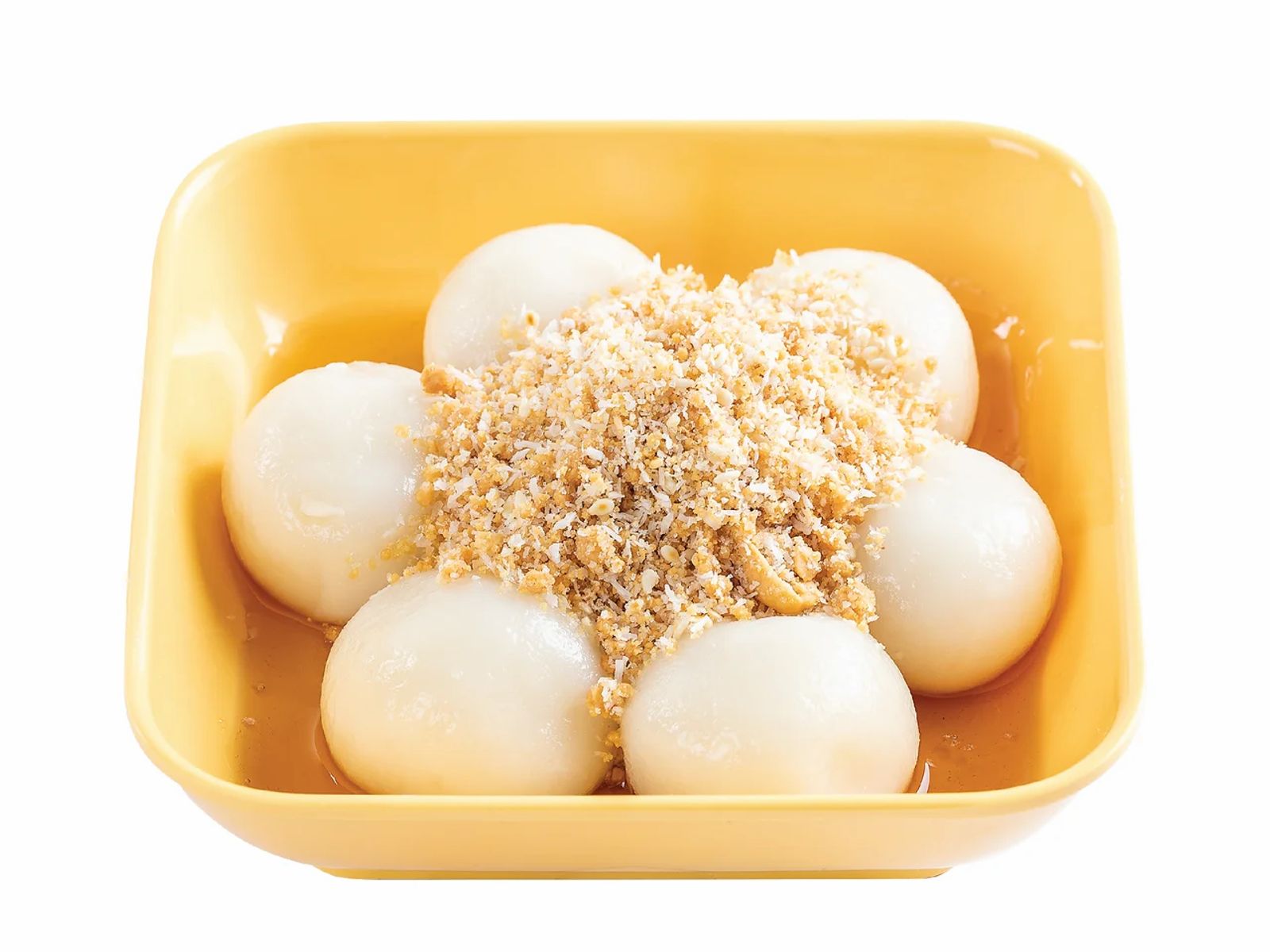 Order R14. Glutinous Rice Balls With Crushed Peanut, Sesame, & Coconut Flakes - 糖不甩 (6粒) food online from Sweethoney Dessert store, Artesia on bringmethat.com
