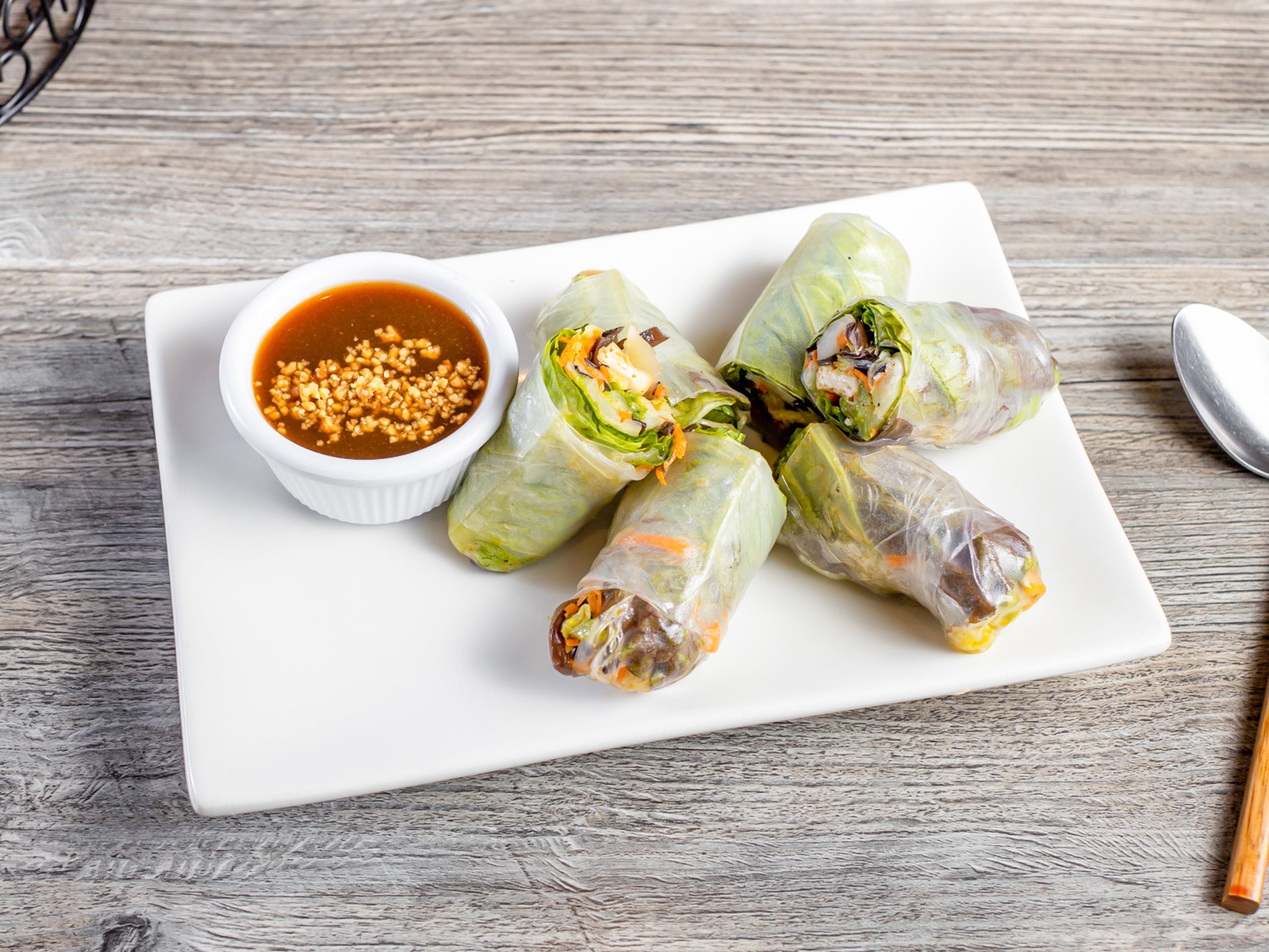 Order 47B. BBQ Chicken Rolls food online from Oasis Vietnamese Cuisine store, Pacifica on bringmethat.com