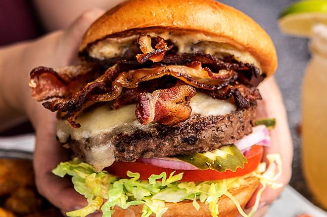Order Bacon Cheeseburger on Steroids* food online from Bad Daddy Burger Bar store, Northglenn on bringmethat.com