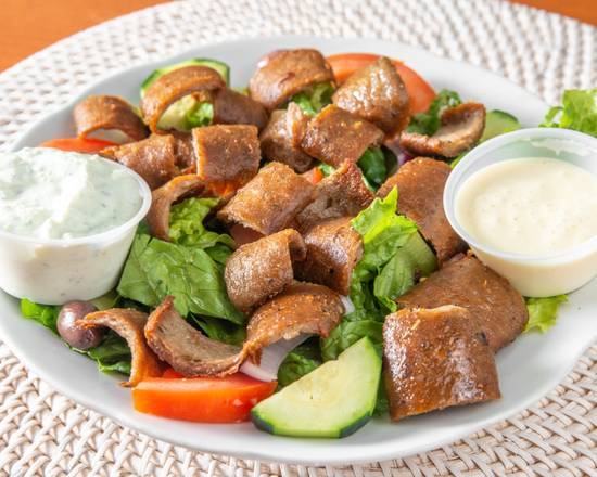 Order Beef and Lamb Gyro Salad food online from Bananas Grill store, Seattle on bringmethat.com