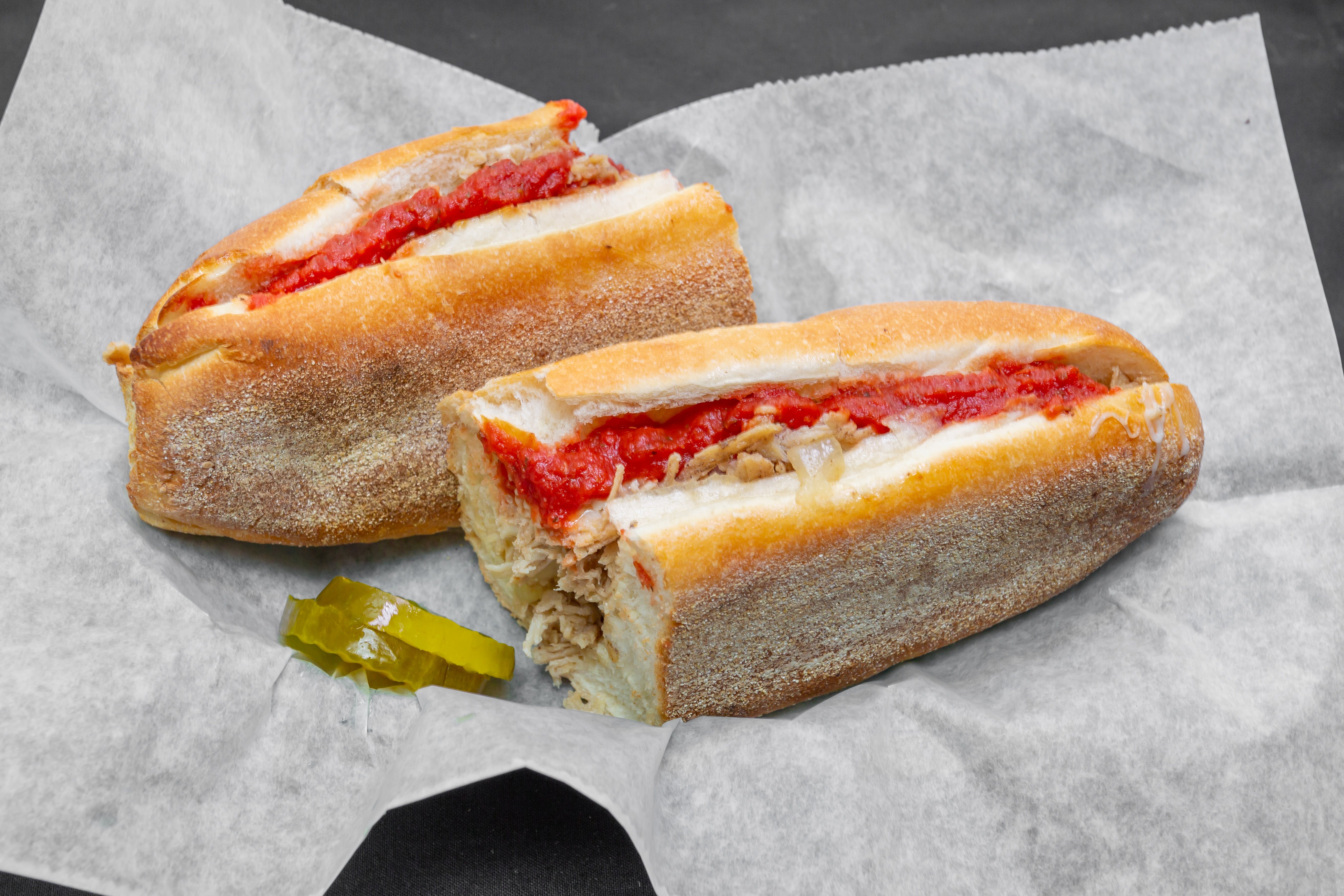 Order Chicken Cheese Steak From The Grill - Small food online from Pujols Pizzeria store, Bethlehem on bringmethat.com