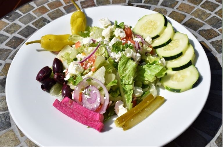 Order Greek Salad food online from Mazzah mediterranean grill store, Boise on bringmethat.com