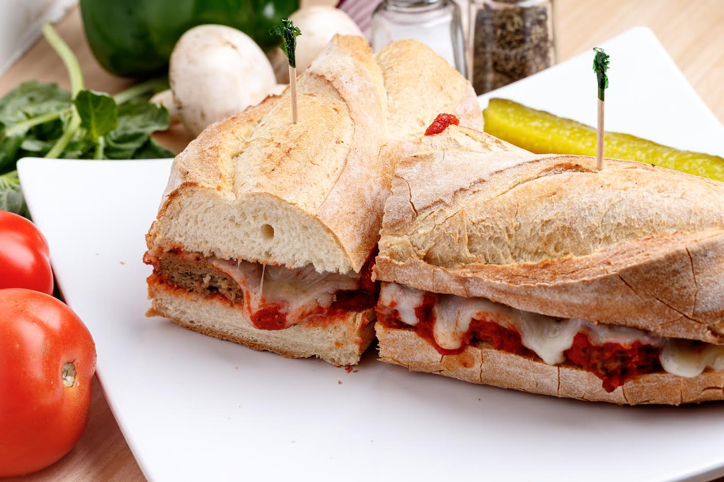 Order Italian Meatball Sandwich food online from Pizza Lounge store, Pasadena on bringmethat.com
