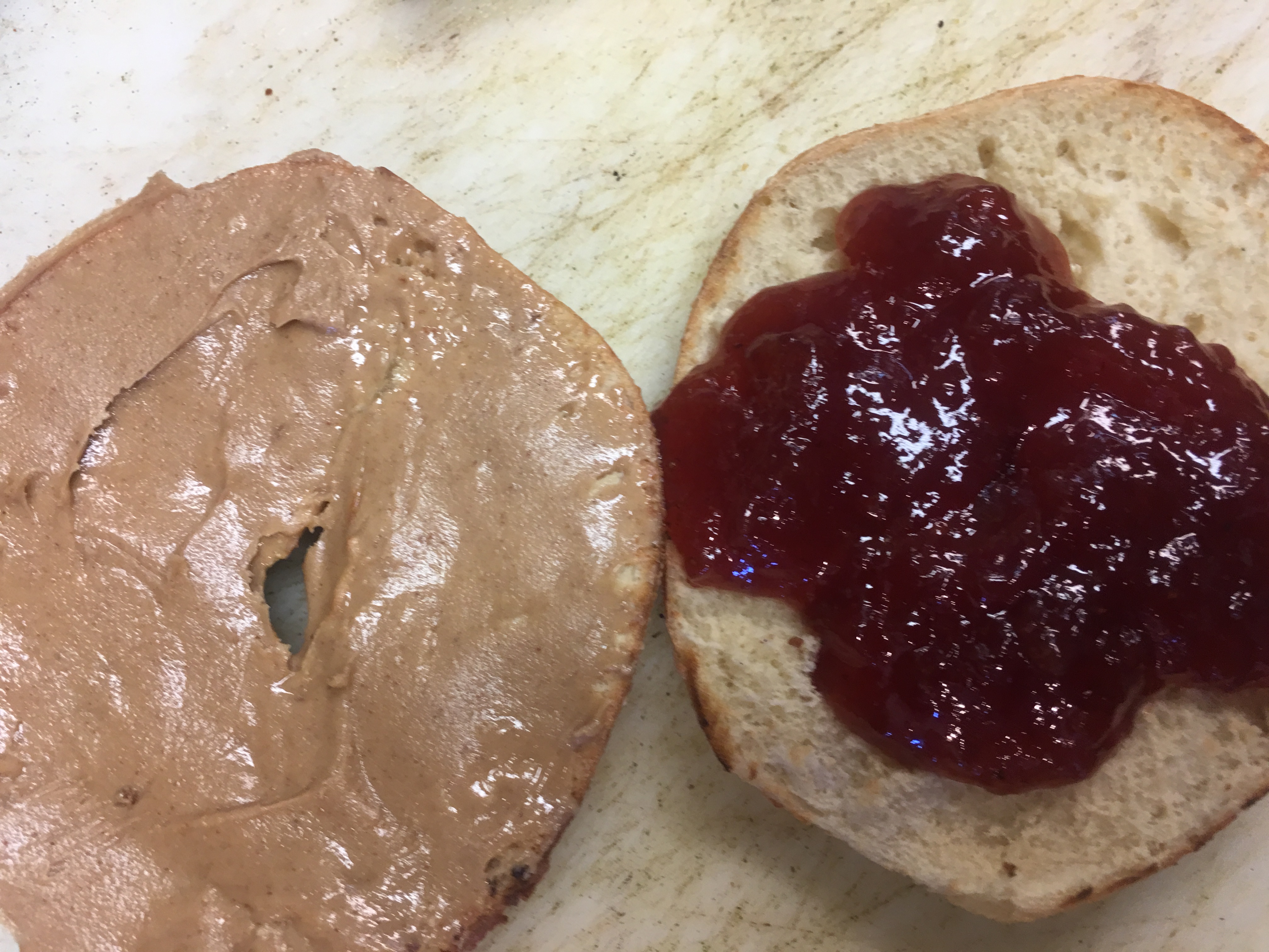 Order Bagel with Peanut Butter & Jam food online from The Bagel Shack store, Lake Forest on bringmethat.com