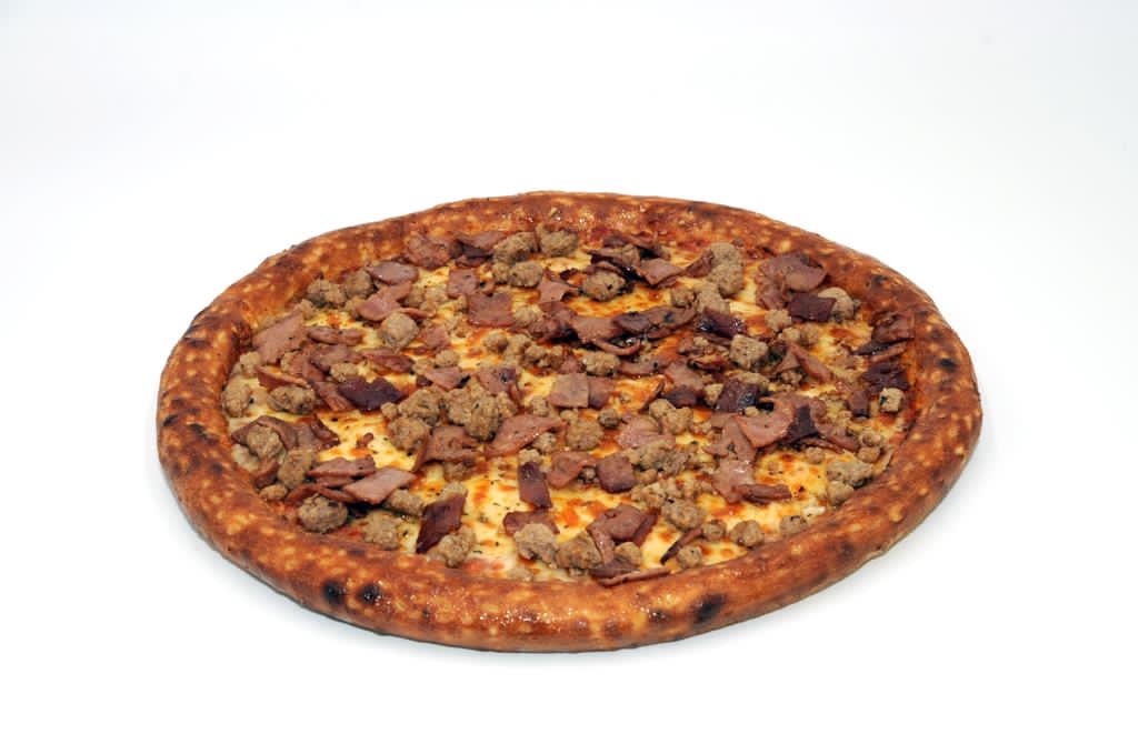 Order Bacon Cheeseburger Pizza food online from Pizza Movers & Calzones store, Washington on bringmethat.com